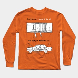 FORD ZEPHYR 6 - road test blueprint cutaway Long Sleeve T-Shirt